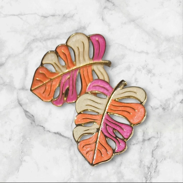 Leaf Design Multicolour Earrings & Studs