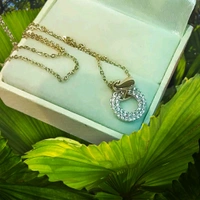 Anti Tarnish American Diamond gold Plated Swan Design Pandent  - Gold