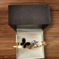 Butterfly Anti Tarnish Black Zirconia Cuff Open Stainless Steel Western Bracelet Bangles  - Gold