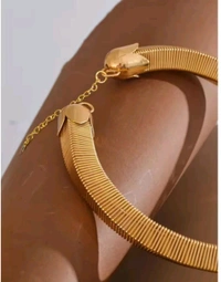 Elegant Gold Plated Thick Chain & Hasli Statement Nacklace - Gold