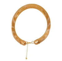 Elegant Gold Plated Thick Chain & Hasli Statement Nacklace - Gold