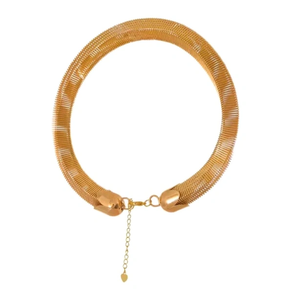 Elegant Gold Plated Thick Chain & Hasli Statement Nacklace - Gold