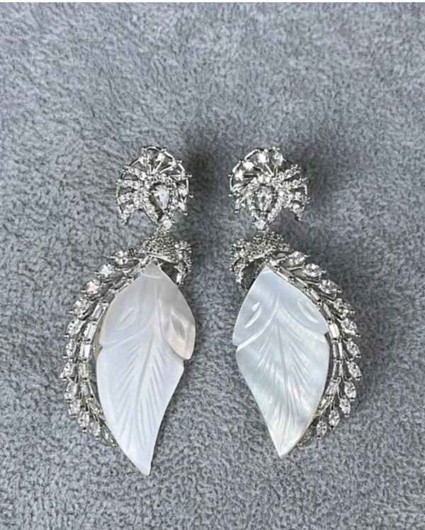 Mother Of Pearl Add Diamond Esque Earings
