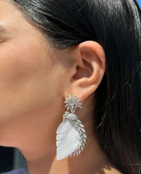 Mother Of Pearl Add Diamond Esque Earings
