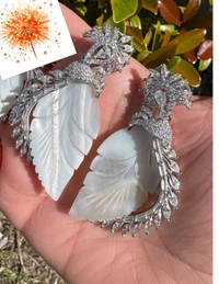 Mother Of Pearl Add Diamond Esque Earings