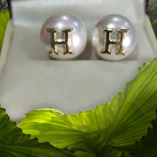 Luxury H Latter Pearl Designer Earrings
