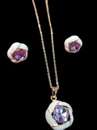 Amethyst Natural Crystal Gemstone Pendant/Locket With Studs