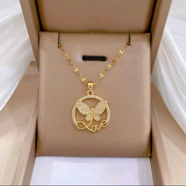 Dainty Love Gold Plated Butterfly Pendant/Necklace