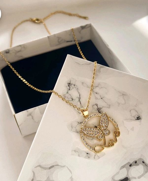 Dainty Love Gold Plated Butterfly Pendant/Necklace