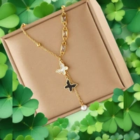 Gold Plated Stainless Steel Butterfly Waterproof Pendant Necklace