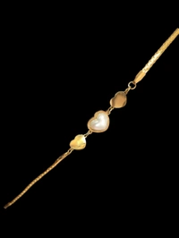 Anti Tarnish Gold Plated Stainless Steel Heart Shape Enamelled Breaclet - Gold