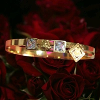 Anti-tarnis Gold Plated Stainless Steel Openable Crystal Bracelet