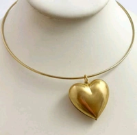 Elegants Anti -tarnish heart charm necklace & hasli