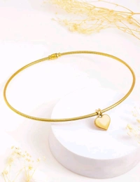 Elegants Anti -tarnish heart charm necklace & hasli