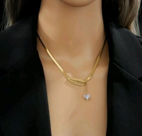 The Gold Leaf Pendant With Stone 