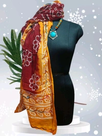 Beautiful Women's Rajasthani Traditional Embroidery Aari Work Dupatta  - Bright Red, 2.15