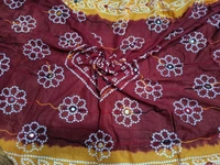 Beautiful Women's Rajasthani Traditional Embroidery Aari Work Dupatta  - Bright Red, 2.15