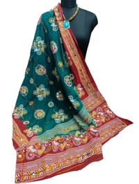 Beautiful Women' Aari Embroidery Work Design Dupatta  - Blue Stone, 2.2