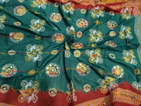 Beautiful Women' Aari Embroidery Work Design Dupatta  - Blue Stone, 2.2