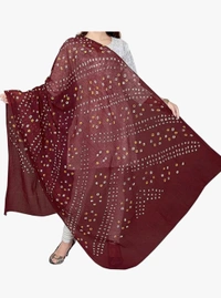 Beautiful Handloom Handmade Tie And Dai Traditional Pure Cotton Bandhani Dupatta  - Solid Pink, 2.20