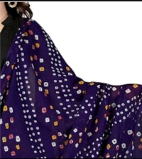 Beautiful Handloom Hand Made Tie And Die Traditional Pure Cotton Bandhani Dupatta  - Pigment Indigo, 2.20