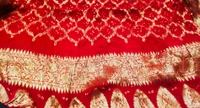 Ethnic Banarasi Pure Georgette Handloom Hand Made Traditional Zari Work Bandhani Dupatta  - Guardsman Red, 2.5