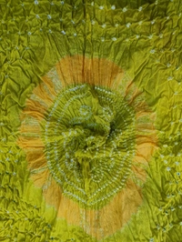 Handloom Hand Made Tie And Dye Bandhni Dupatta  - Golden Fizz