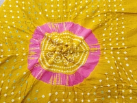 Handloom Hand Made Tie And Dye Bandhni Dupatta  - Web Orange