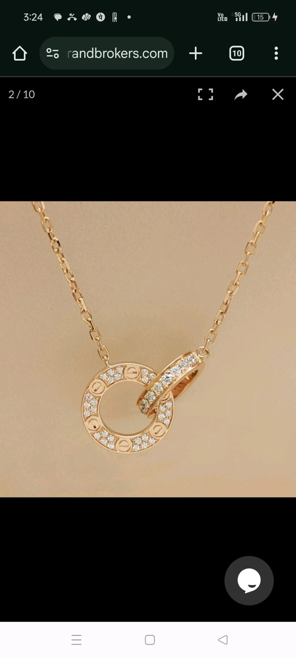 Anti Tarnish Gold Tone American Diamond Round Shape Chain