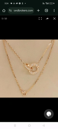 Anti Tarnish Gold Tone American Diamond Round Shape Chain