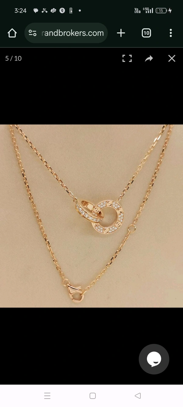 Anti Tarnish Gold Tone American Diamond Round Shape Chain
