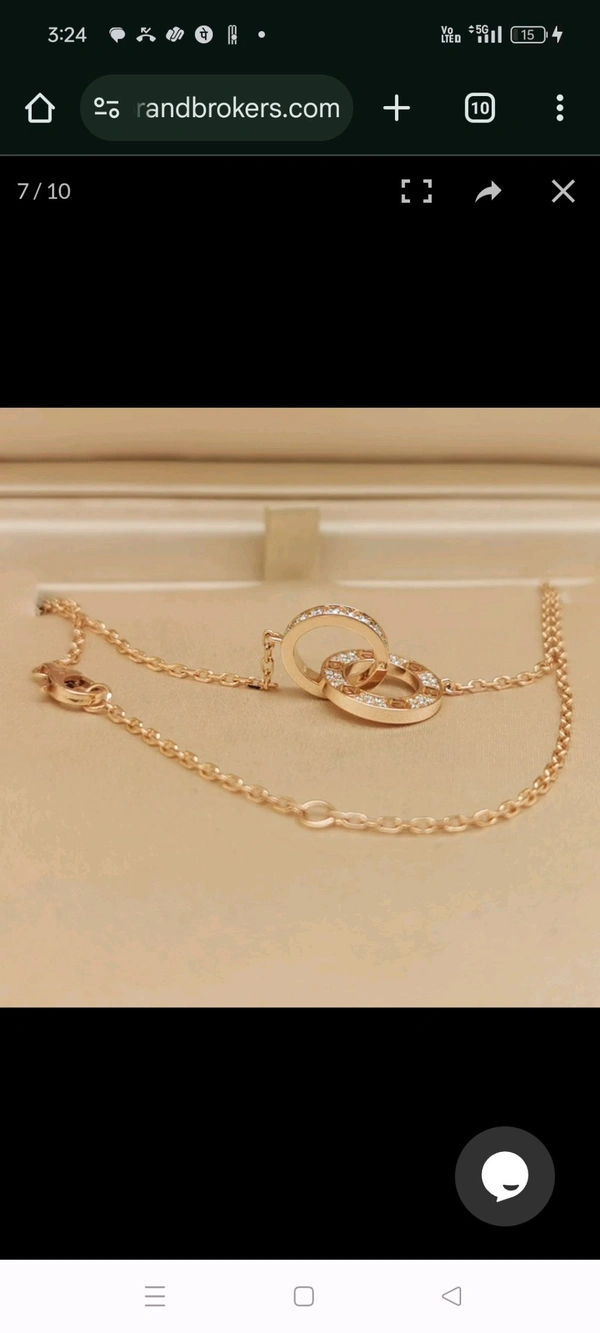 Anti Tarnish Gold Tone American Diamond Round Shape Chain