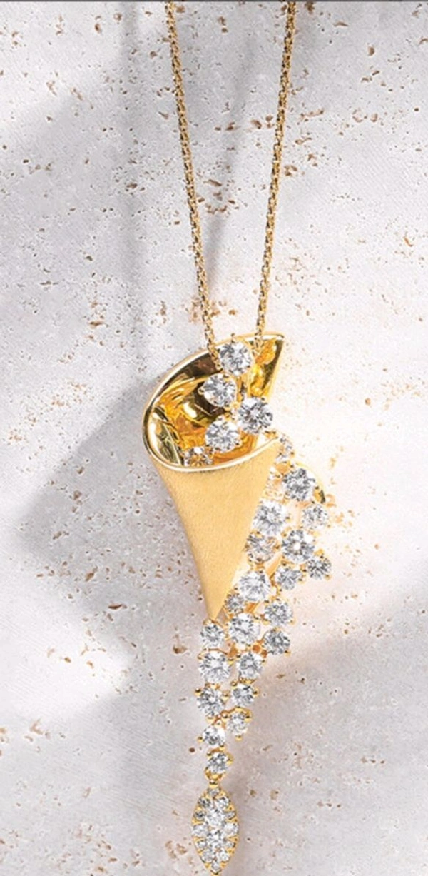 Diamond 'Falling Star' Pendant Necklace