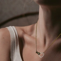 Hand Holding Heart Shape American Diamonds Necklace 