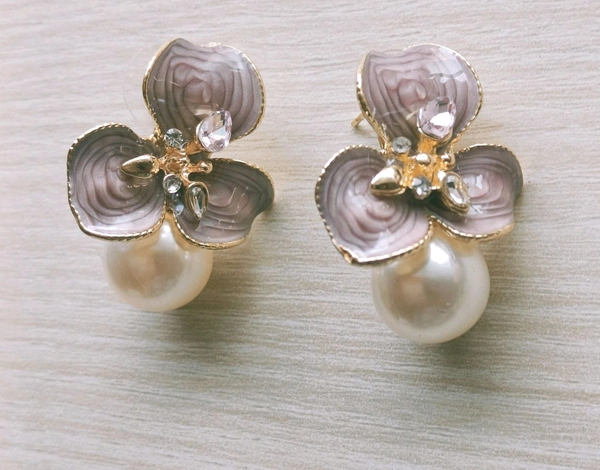 Enamel Stone Statment Drop Earrings 