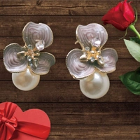 Enamel Stone Statment Drop Earrings 
