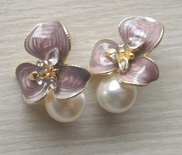 Enamel Stone Statment Drop Earrings 