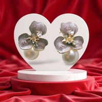 Enamel Stone Statment Drop Earrings 