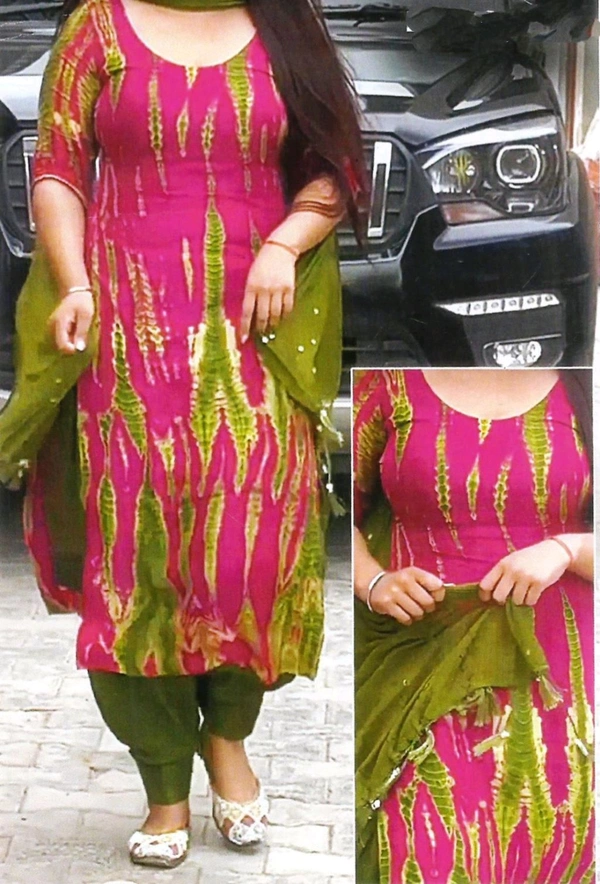 Elegant Celebrity Collection Cotton Cambric Batik Printed Unstitched 3pics Suit Set  - Rose, Free Size