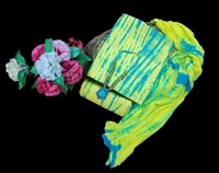 Elegant Celebrity Collection Cotton Cambric Batik Printed Unstitched 3pics Suit Set  - Turbo, Free Size