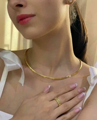 Stainless Steel Torques, Collar Necklace For Women, Round Snake Chain Vantage Jewelry