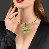 Anti Tarnish Gold Plated Leaf Design Necklace/Hasli