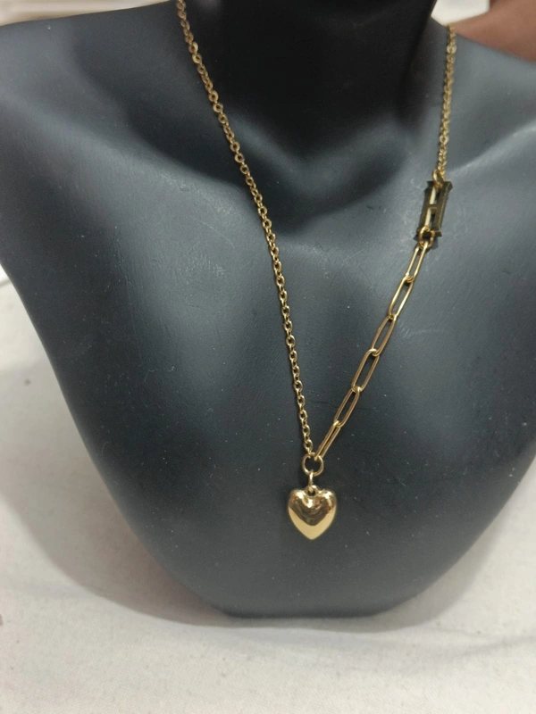 Anti Tarnish "H" Letter Gold Plated Heart Pendant Necklace 