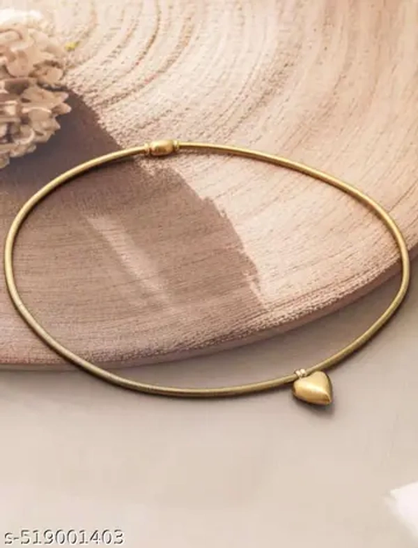 Elegants Anti -tarnish heart charm necklace & hasli