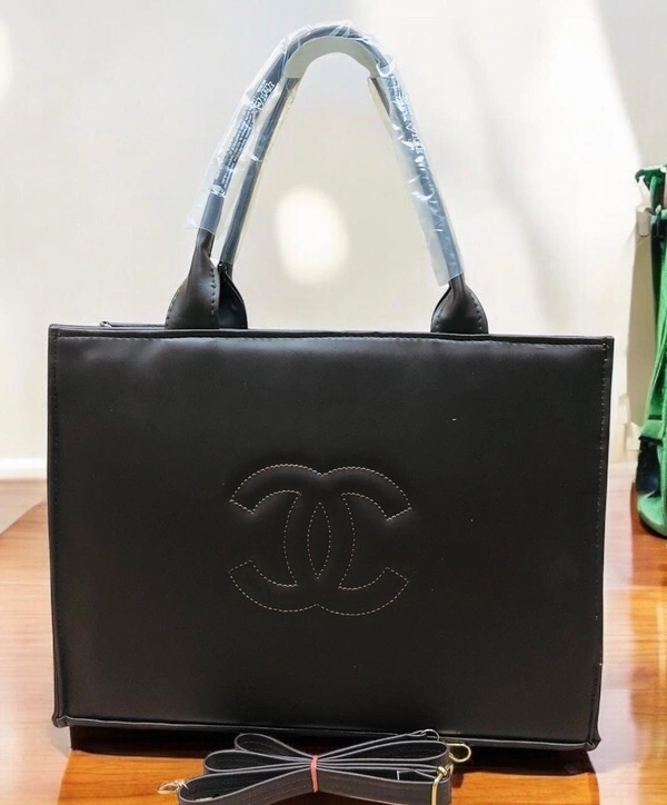 Classic Green Chanel Tote with Embossed Logo