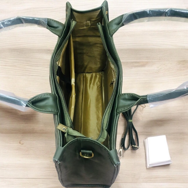 Classic Green Chanel Tote with Embossed Logo
