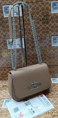 Tan Coach Chain Shoulder Bag