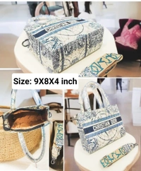 Christian Dior Blue Toile de Jouy Embroidered Mini Tote – Signature Elegance
