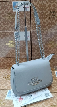 Tan Coach Chain Shoulder Bag