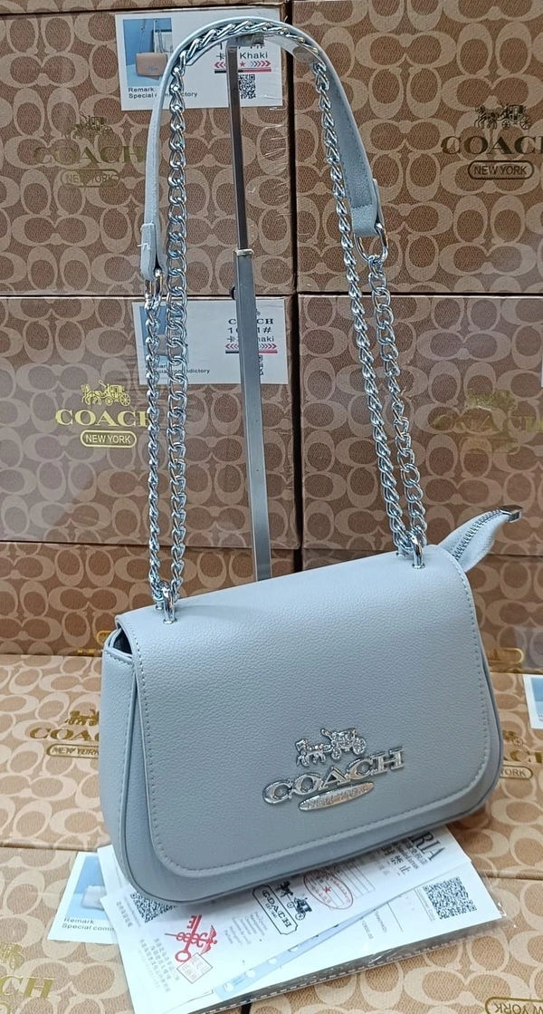 Tan Coach Chain Shoulder Bag